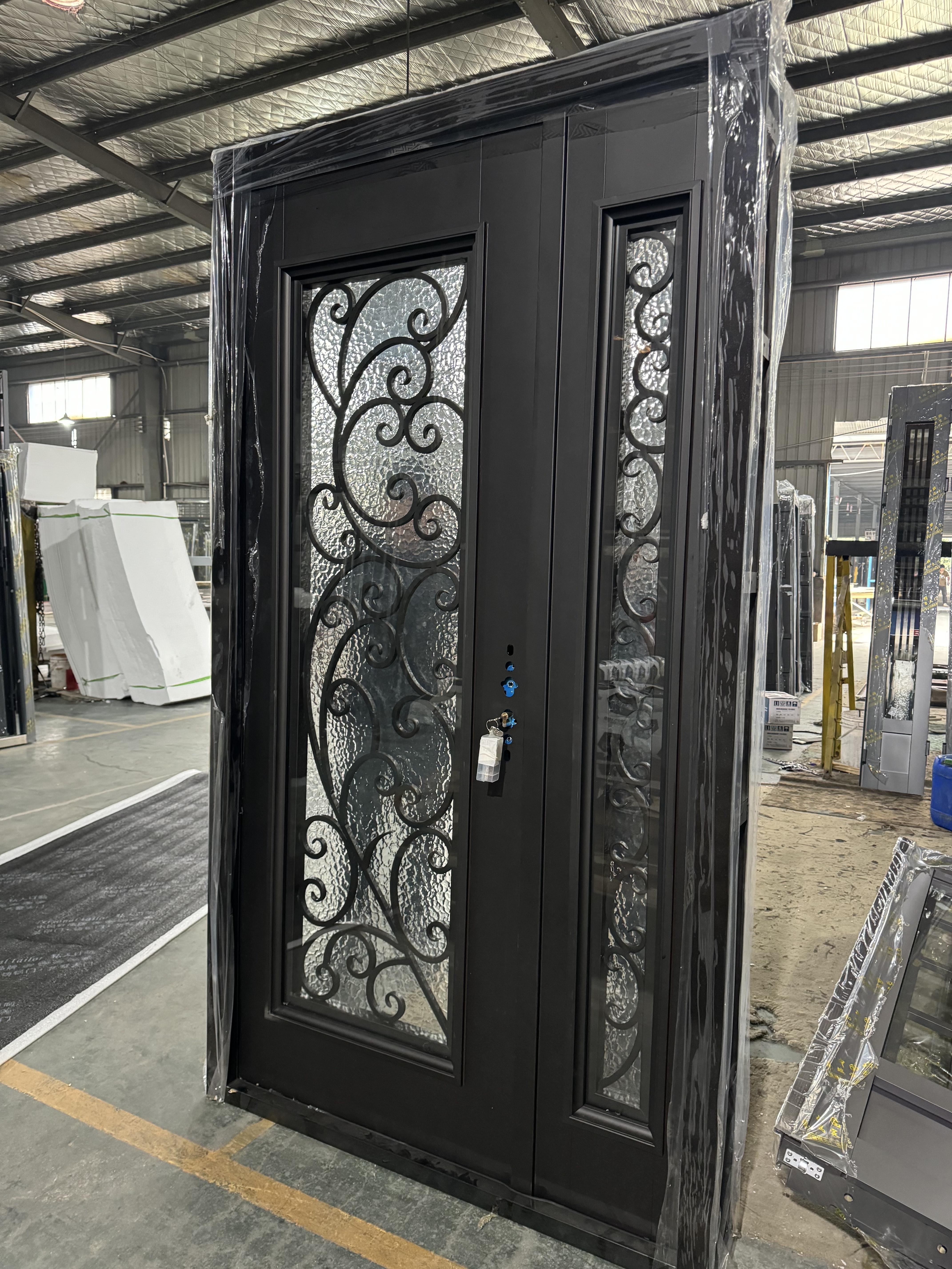 Mother and Son Wrought Iron Door